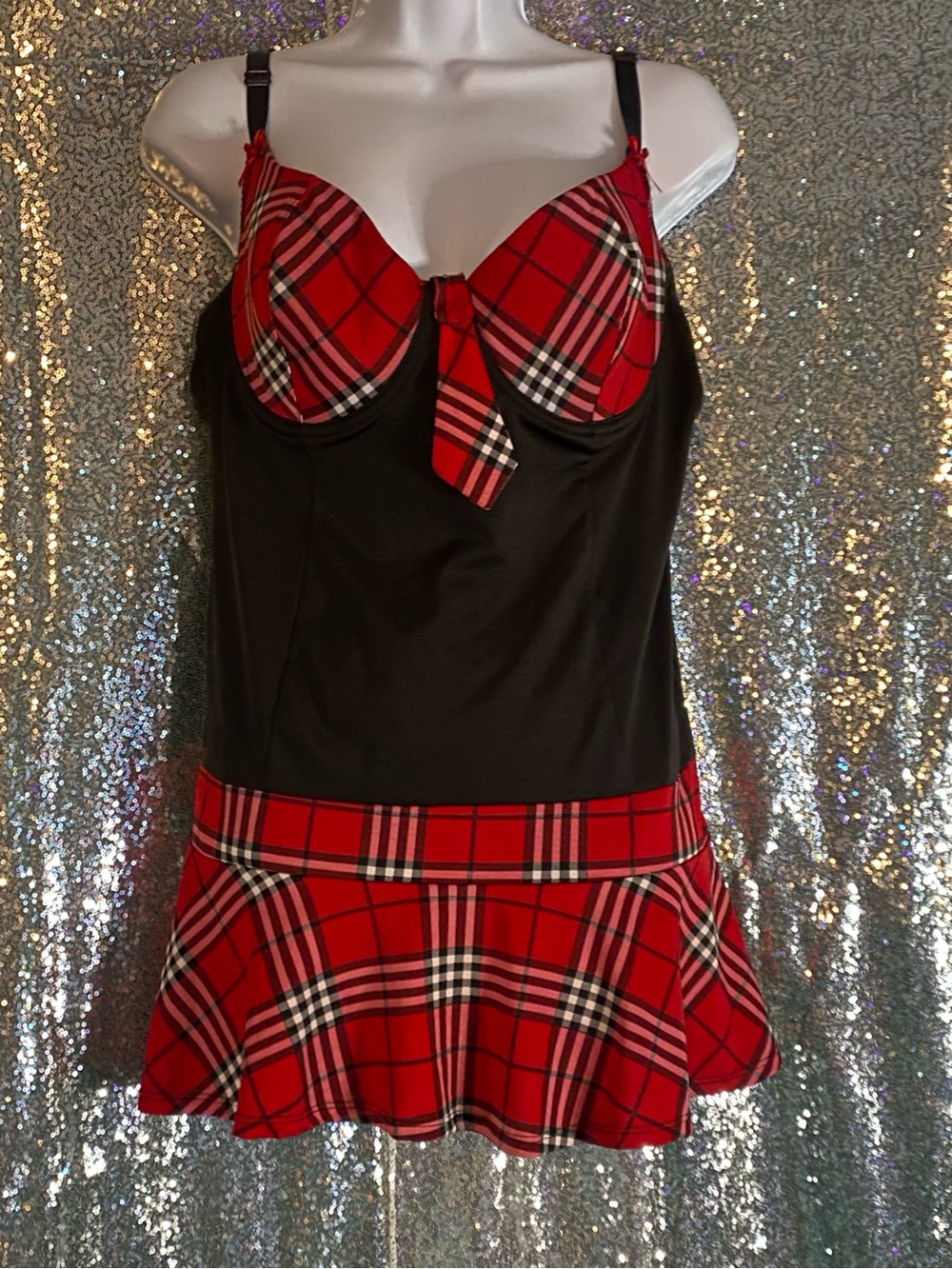 🖤❤️ Plaid Schoolgirl Lingerie Chemise | Punk Pin-Up Fantasy | Size 1X ❤️🖤